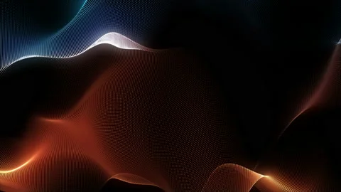 4K Seamless wavy background. Glowing  orange and blue neon waves. Stock Footage 115741524
