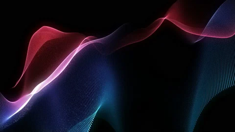 4K Seamless wavy background. Glowing blue and pink neon waves. Stock Footage 115741849