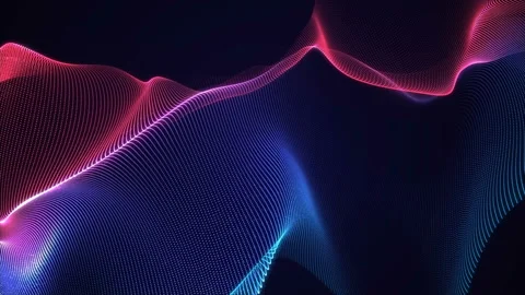 4K Seamless wavy background. Glowing blue and pink neon waves. Stock Footage 115741897