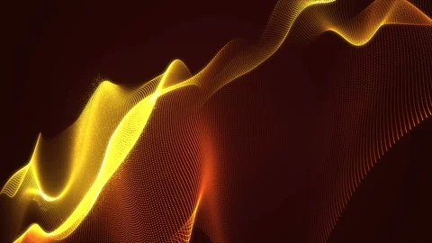 4K Seamless wavy background. Glowing yellow and orange neon waves. 스톡 동영상 115741943