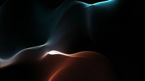 4K Seamless wavy background. Glowing  orange and blue neon waves. Stock Footage 115742068