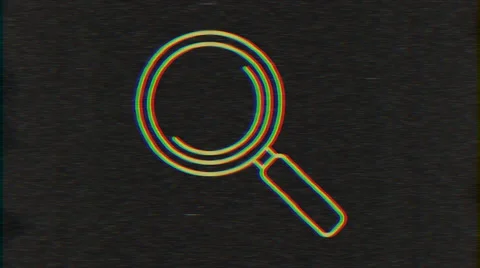 4k - Search icon Vhs effect with distortion Stock Footage 63118553