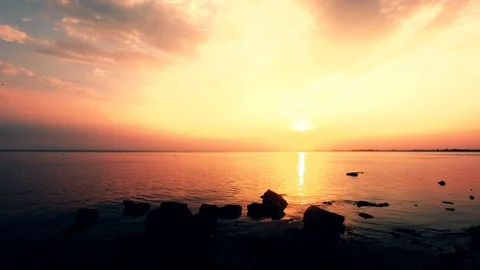 4K seascape at sunset background 库存影片 116996704