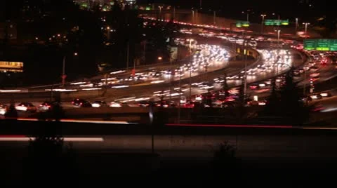 4K Seattle Night Traffic, Time Lapse Vidéo 8966125