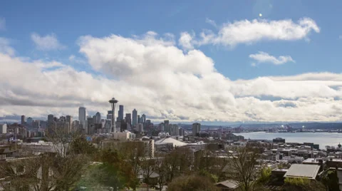 4k Seattle Space Needle Skyline Time Lapse Stock Footage 37626864