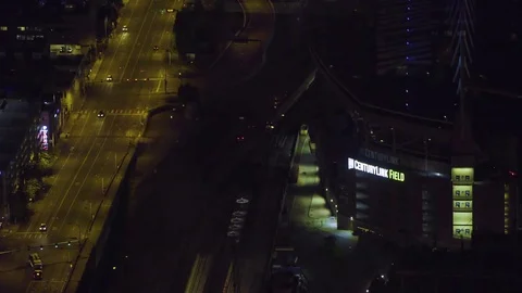4K Seattle Washington downtown at night time Stock Footage 73458402