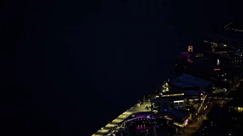 4K Seattle Washington downtown at night time Stock Footage 73458458