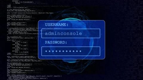 4K Security breach, system hacked alert with showing data under cyberattack Stock Footage 158070428