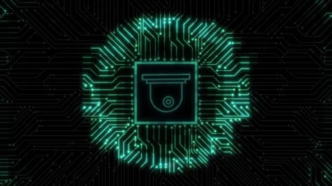4k security camera protection, electronic circuit board, cctv security Stock Footage 259963748