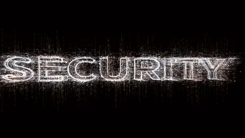 4k security word tag cloud,binary computer code. 库存影片 111572177