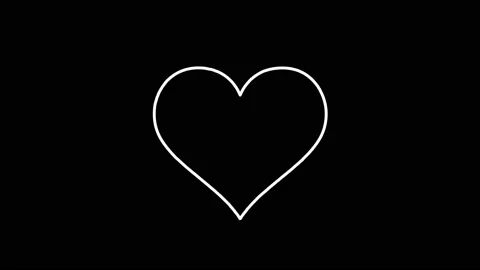 4K Self drawing heart animation Stock Footage 149980640