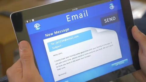 4K Sending Email Tablet Application Messaging Stock Footage 54623736
