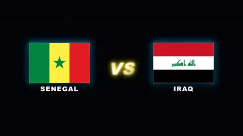 4K 	Senegal vs Iraq Flags Soccer Match Schedule Interface Graphic Video Video stock 336648285