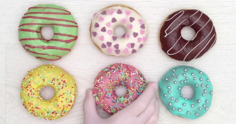 4K - Set of Holiday Donuts Stock Footage 136436080