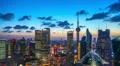 4K: Shanghai skyline,dusk to night,time lapse. 4k or 4k+ Resolution