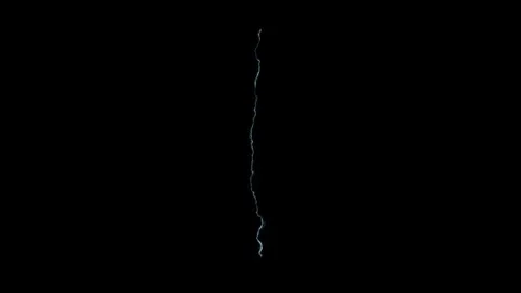 4K Sharp Electrical Lightning Bolt Strike Overlay on Black Screen Video stock 341461555