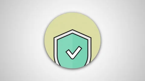 4K - Shield icon symbol round logo Stock Footage 61374722