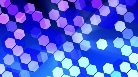 4k Shine Blue Hexagons. Animated Background Video stock 164457984
