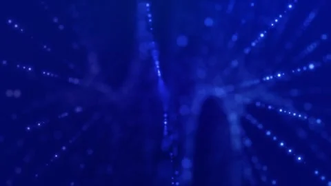 4k Shiny Blue Lights String Rotating Animation Background Stock Footage 313856841