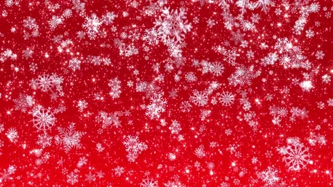 4k Shiny Falling Snowflakes Red Background 1 Видео 119204668