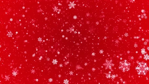 4k Shiny Falling Snowflakes Red Background 3 Video stock 119205629