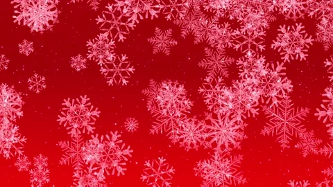 4k Shiny Falling Snowflakes Red Background 4 Video stock 119206115