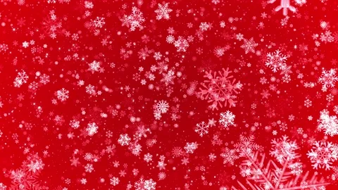 4k Shiny Falling Snowflakes Red Background 5 Video stock 119207159