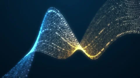 4k shiny glowing particles strip waving motion Stock Footage 257611234