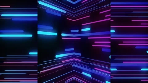 4k shiny neon light lines slow moving background Stock-Footage 260376397