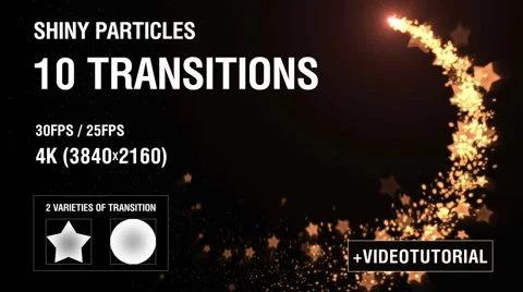 4K Shiny Particles Transition vol.1 Stock After Effects