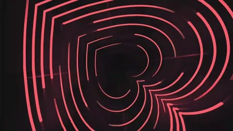 4k shiny yellow lights moving in spinning hearts Stock-Footage 260769989