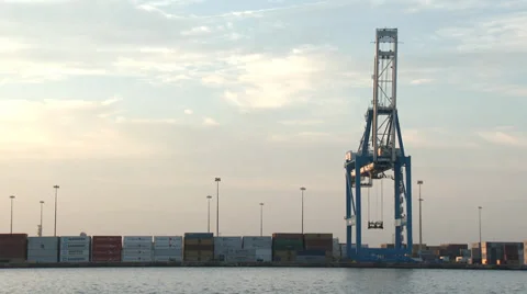 4K Shipping Crane Stock Footage 33624545