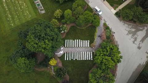 4K. Shooting from the height of bird flight. Golf Club, Bucks County. Stock Footage 128766664