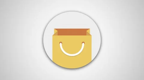 4K - Shopping bag bubble icon Stock Footage 61355940