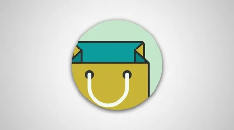 4K - Shopping bag bubble icon Stock Footage 61374800