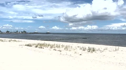 4k shot of the beach , pan to the right with camera, Iphone 13 pro footage. Stock Footage 202746241