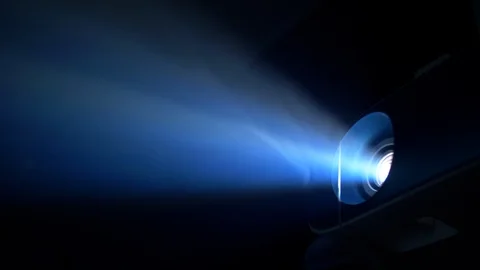 4K Shot Of Beautiful Rays Of Colours Shining Out Of Projector  Stock Footage 122738751