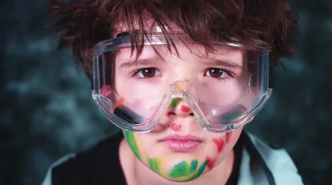 4k Shot of a Child Painter Moving at Camera from out of focus Stock Footage 68189227