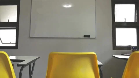 4k, Shot of an empty classroom background. Empty classroom, no school only Stock Footage 256720105