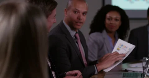 4k, shot of a group of multi-ethnic business people in a meeting. Stock Footage 61527925