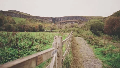 4k Shot in Ireland of Devils Chimney (Trail head) Stock Footage 321843558