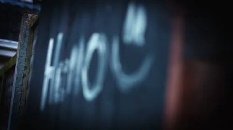 4k Shot of a Painted Hello Word and a Smile 스톡 동영상 68178108