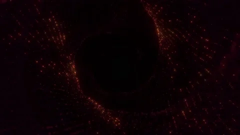 4K shot of red light particles spiraling around in a black void Stock Footage 152187980
