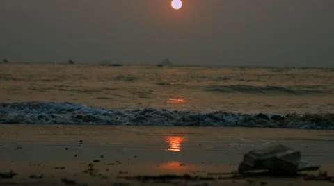 4K Shot of Sunset on the beach in Goa 02 Stock Footage 49166711