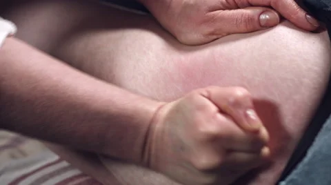 4k Shot of Therapist doing Anti Cellulite Massage on Obese Body Stock Footage