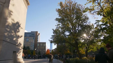 4K Shot of Washington Square Arc In The Heart Of New York City Stock Footage 113777452