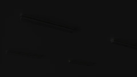 4k shot of white double fluorescent lighting turn on in industrial building. 3d 스톡 동영상 127009280