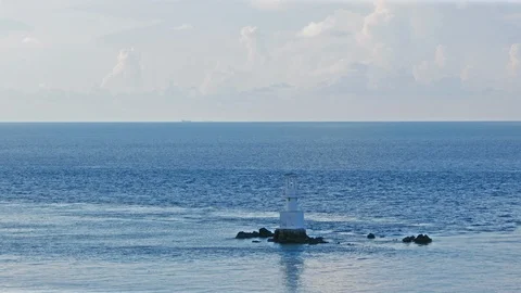 4k shot,Lighthouse in the sea Stock Footage 90106099