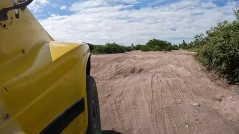 4K Side-Mounted Dune Buggy Driving on a Sandy Coastal Trail in Brazil Stock Footage 340407775