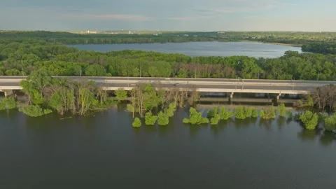4K Side Scrolling Aerial View Of Submerged Trees In Fisher Lake Savage MN Stock Footage 278380695